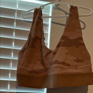Tan Seamless Sports Bra with Wide Straps